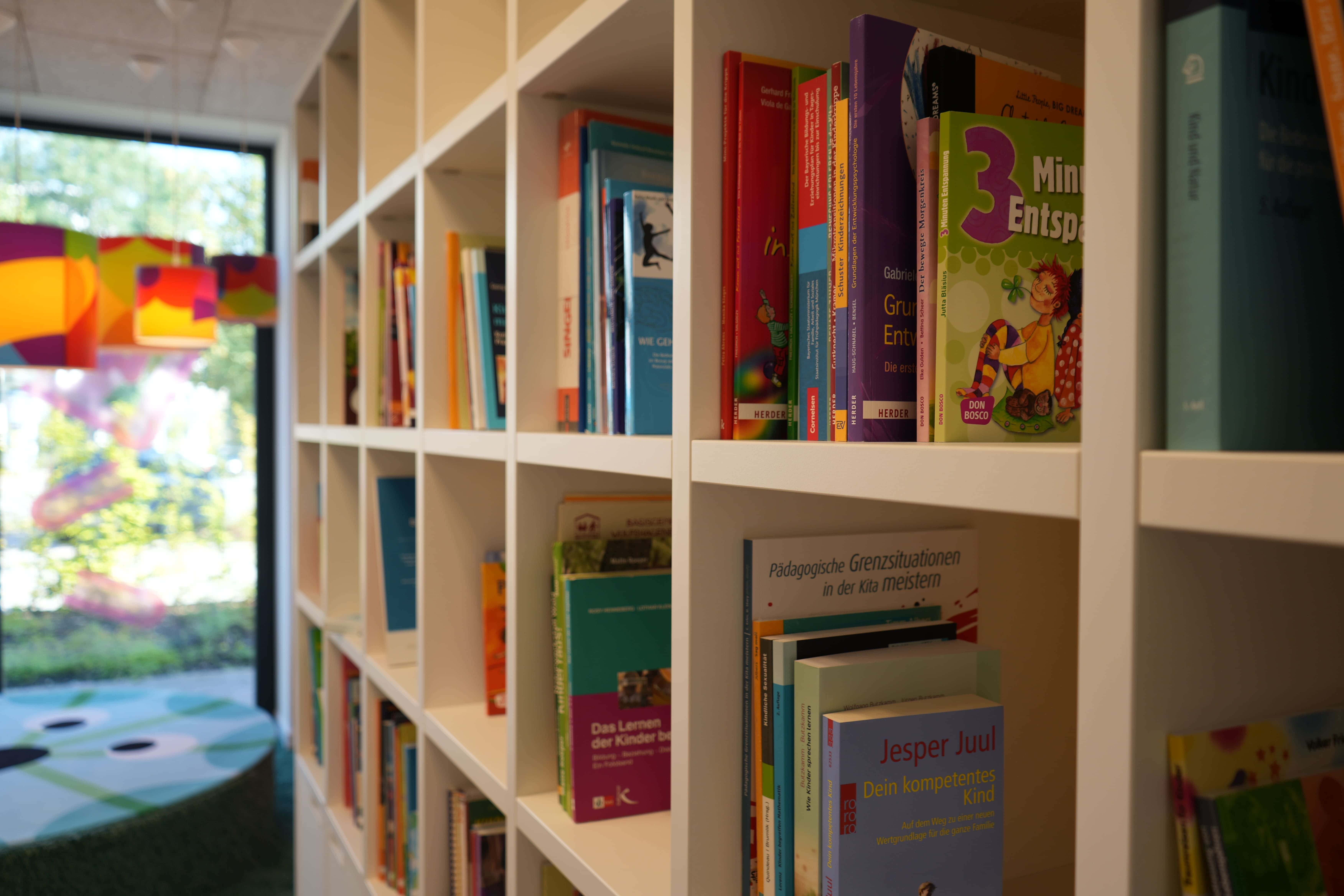 Büchersammlung in der Kita kinderzimmer Bornheide in Hamburg Osdorf