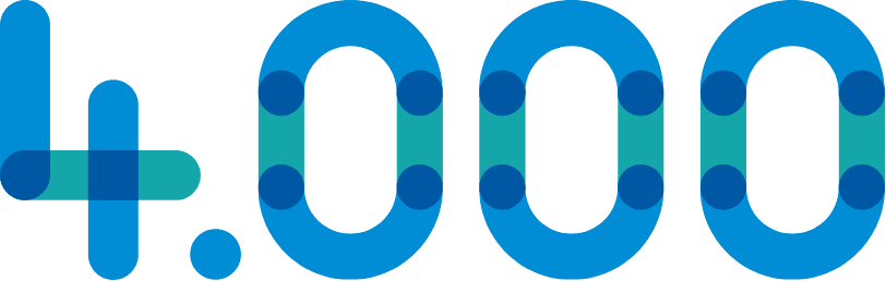 Zahl 4.000 in Kita kinderzimmer Schrift