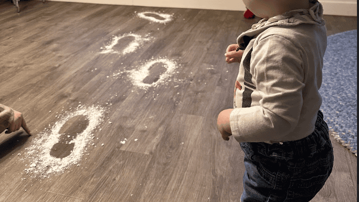 Fußspuren vom Nikolaus in der Kita kinderzimmer Hamburg